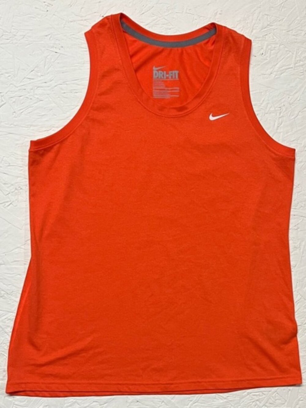 Nike Orange Athletic Tank Top with White Swoosh